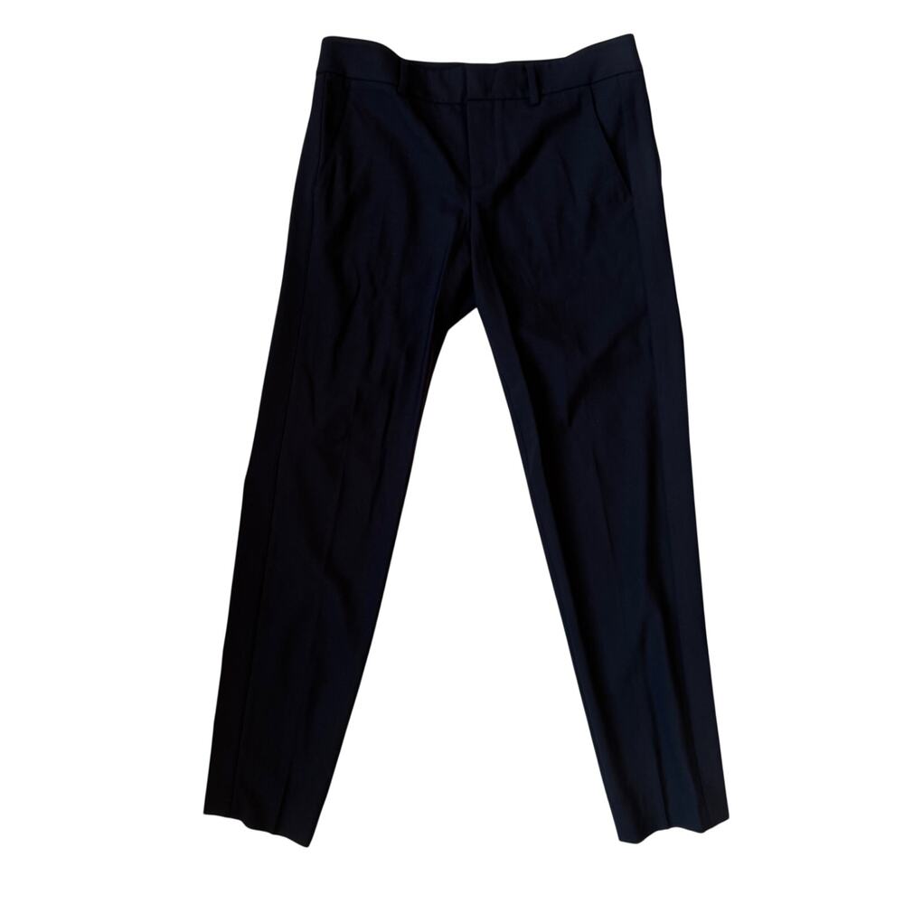 Vince Wool Stretch Straight Leg Trouser Navy Blue Size 2 Tailored Suiting Pant